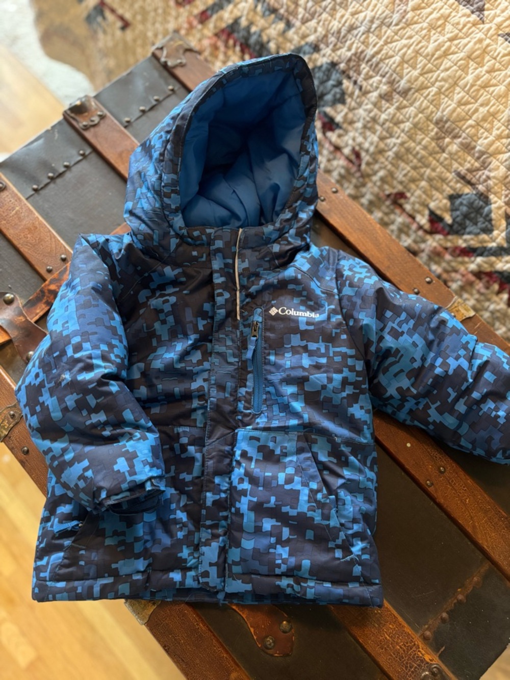 Columbia Blue Digital Camo Toddler Puffer Jacket